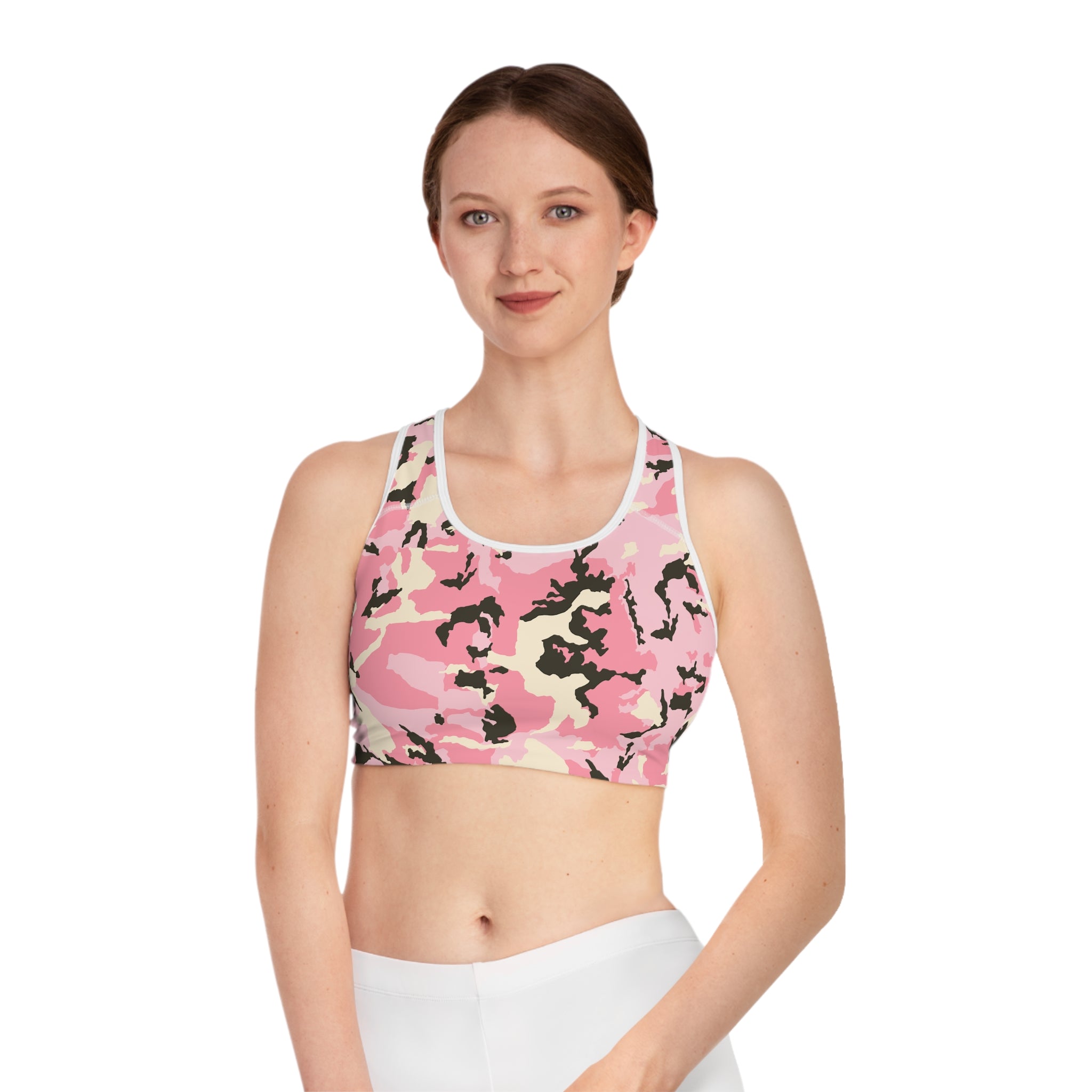 Pink Camo Sports Bra - Stylish Activewear for Fitness Lovers